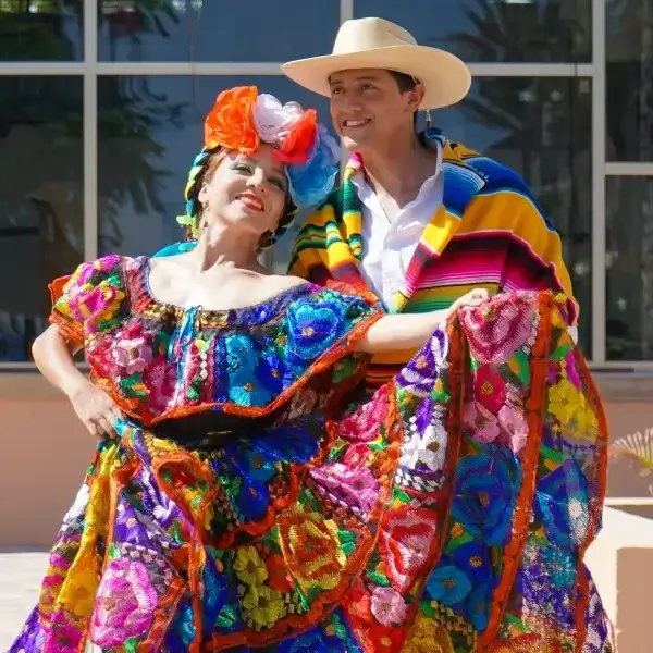 Folk dancers performing a nightly show
